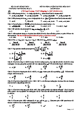 Đề thi rèn luyện THPT QG môn Toán học